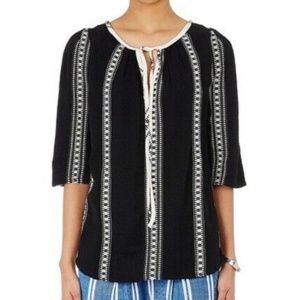 Ace & Jig Leah blouse top in black & white "folk"